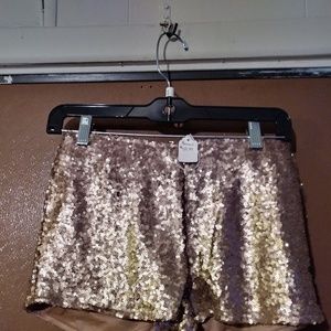 nwt bronze sequin shorts